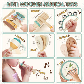 Lehoo Castle wooden maracas inviting little hands to explore motion and beat