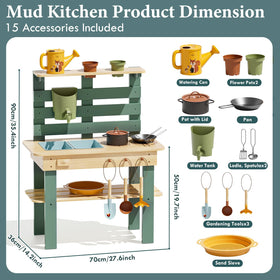 Lehoo Castle Mud Kitchen worktop area for prep and organization during play.