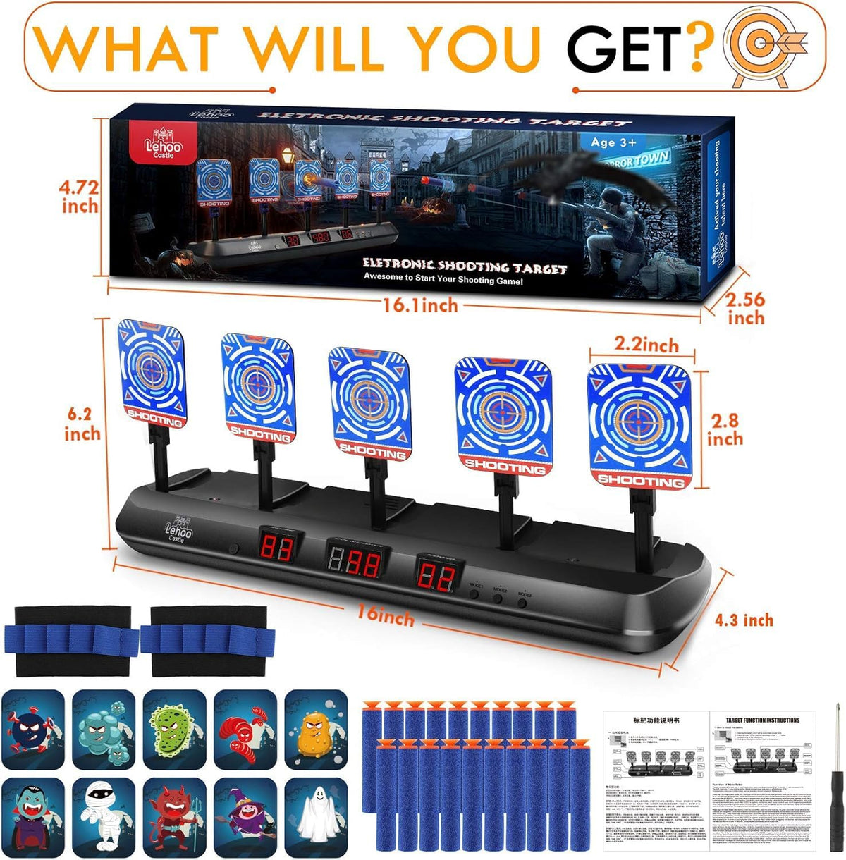 Lehoo Castle Nerf Mega-compatible target ready for big blasters and fast shots.