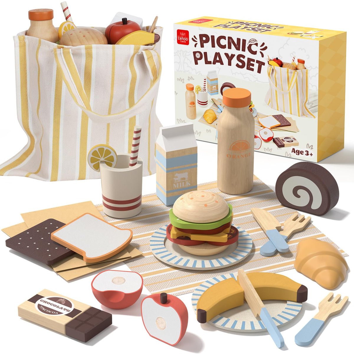 Lehoo Castle picnic bread slices for imaginative play and motor practice.
