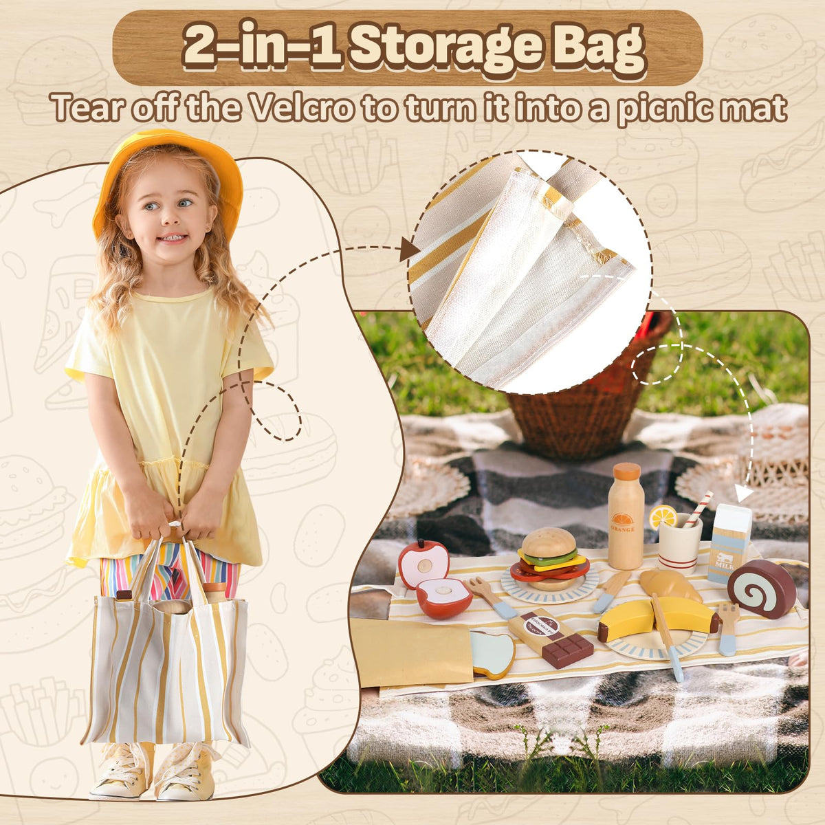 Lehoo Castle picnic tableware set for cooperative play and fine motor skills.