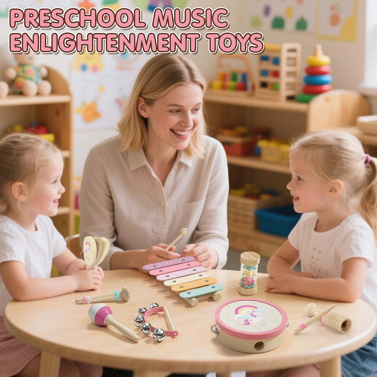 Lehoo Castle pink castanet promotes precise hand movements during play