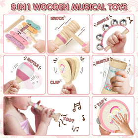 Lehoo Castle pink maracas encourage shaking and rhythm practice