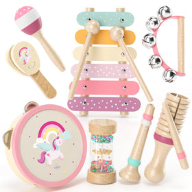 Lehoo Castle pink xylophone with smooth tones for early music exploration