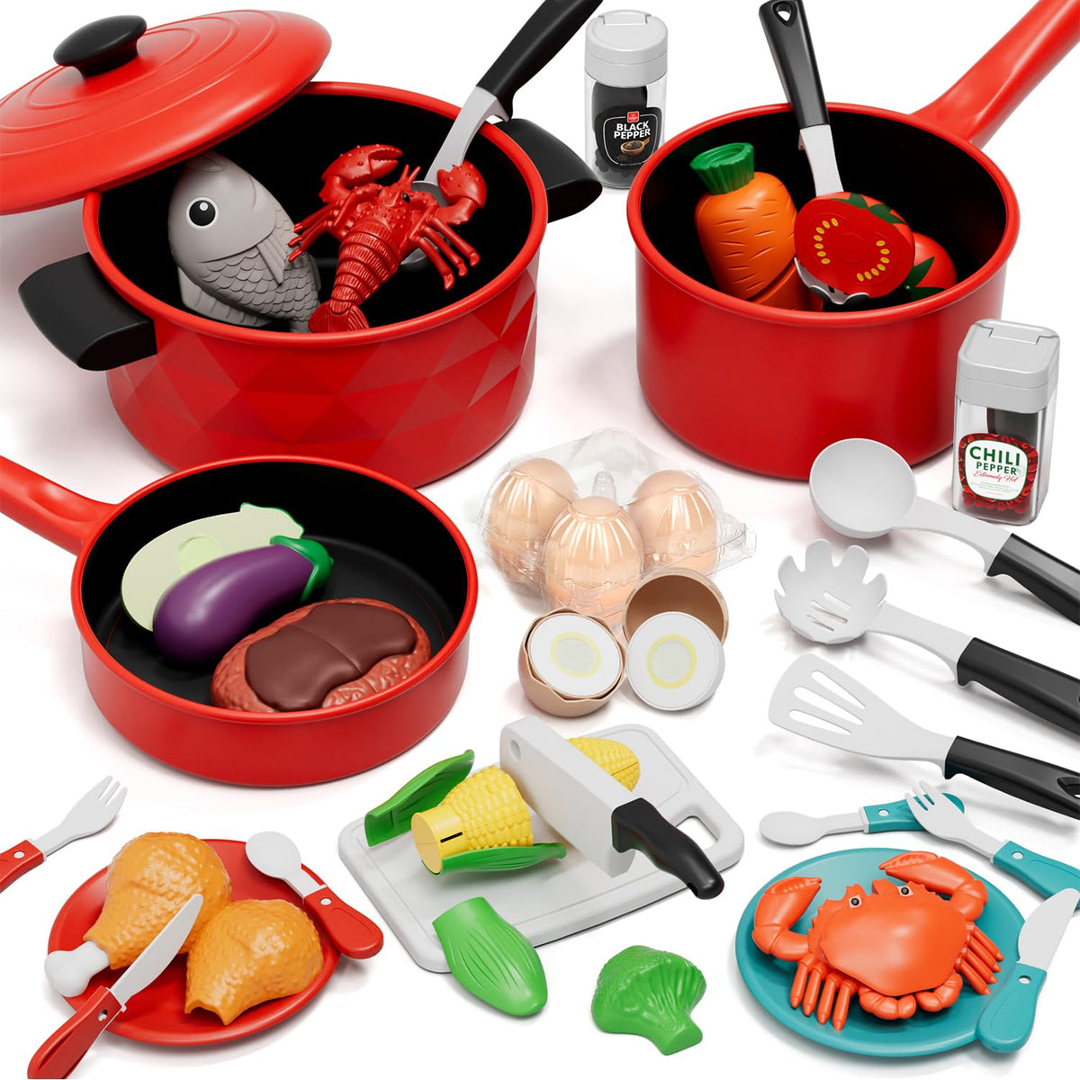 Lehoo Castle play kitchen pots and pans set sparks imaginative cooking play.