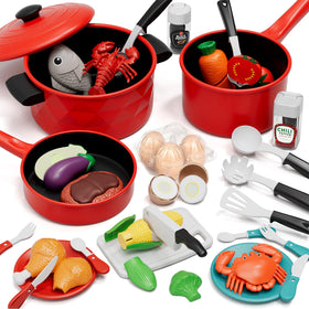 Lehoo Castle play kitchen pots and pans set sparks imaginative cooking play.