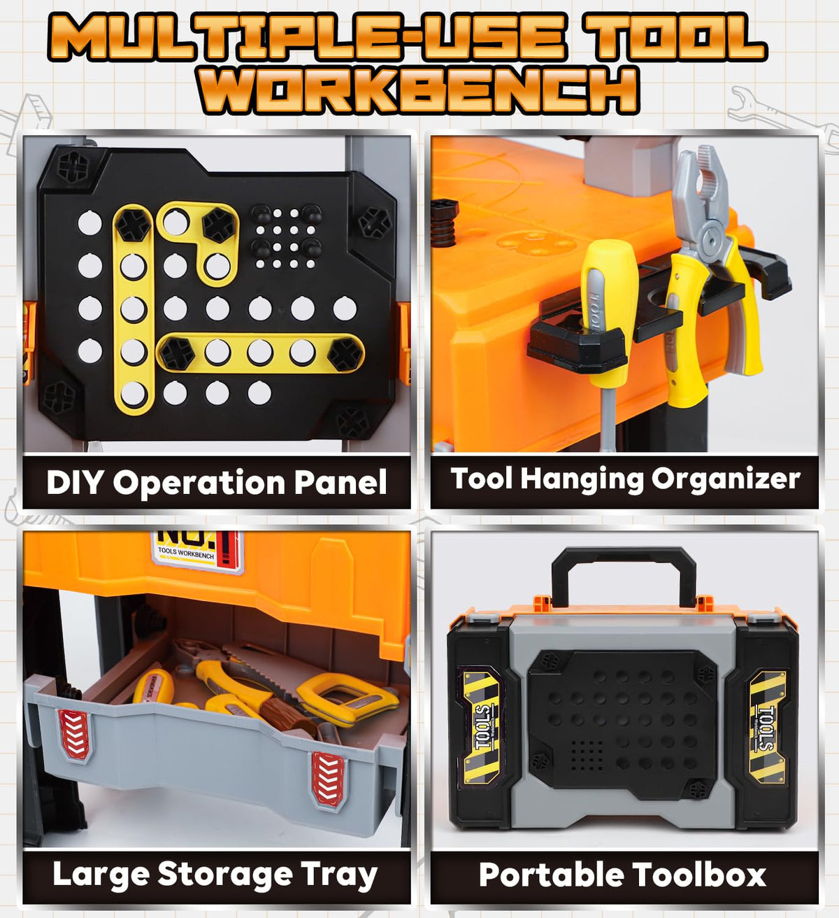 Lehoo Castle bench-to-toolbox transformation for on-the-go play