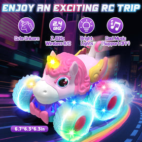 Lehoo Castle RC car features music and lights for immersive play.