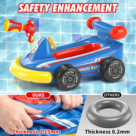 Lehoo Castle ride-on float supports imaginative splash time for children