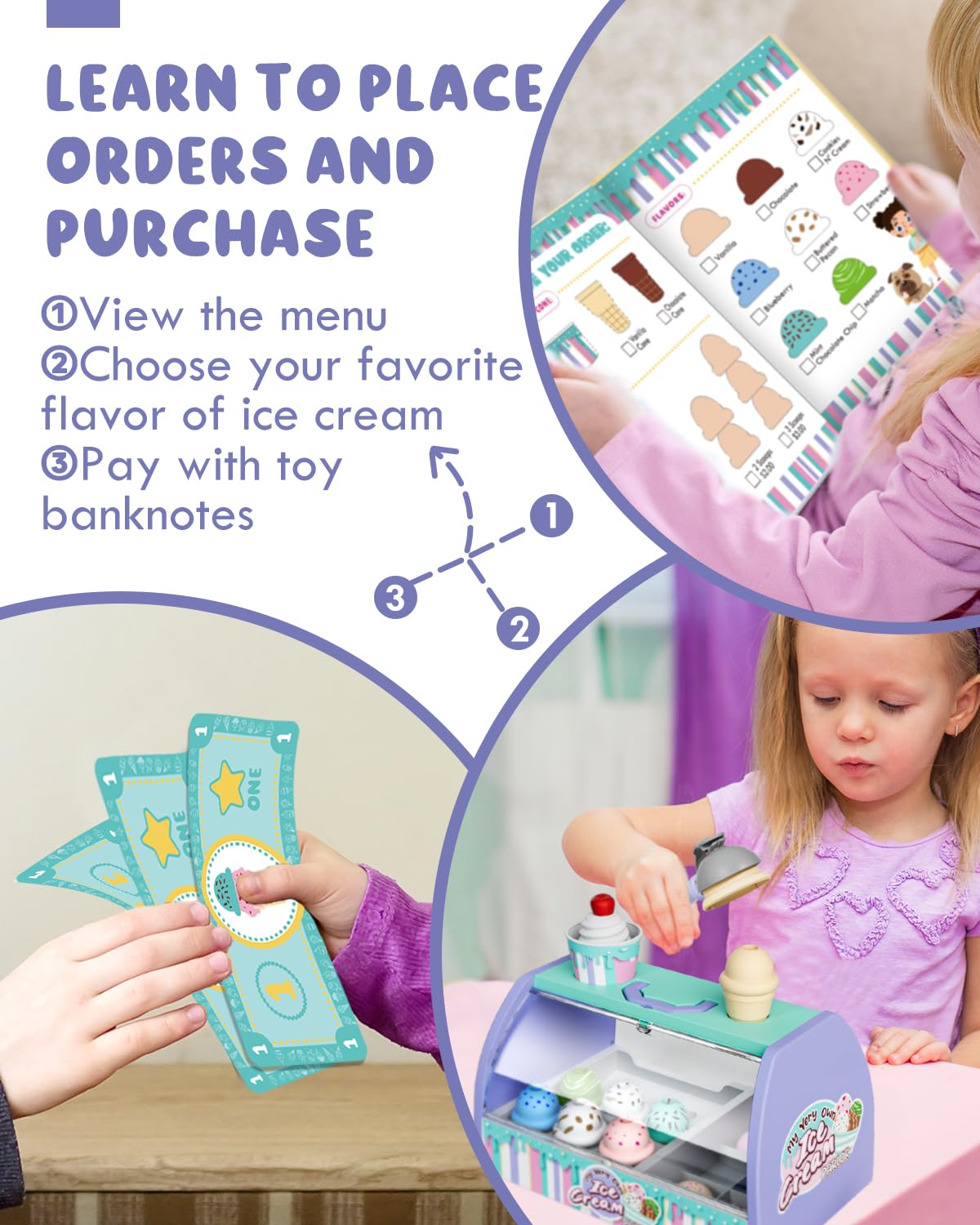 Lehoo Castle scoop and spoon set supports fine motor skills through scooping and stacking.