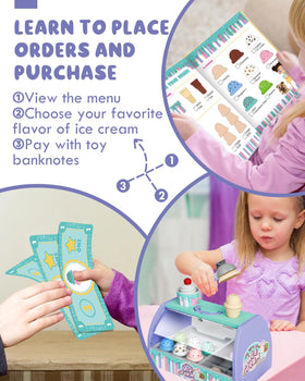 Lehoo Castle scoop and spoon set supports fine motor skills through scooping and stacking.