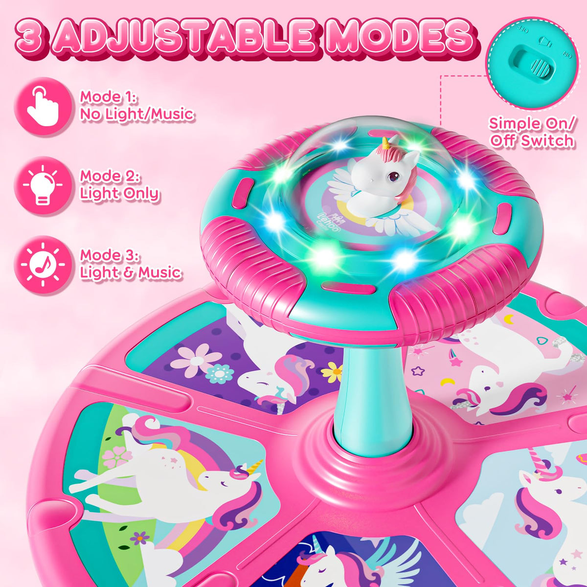 Lehoo Castle sit-n-spin with ABS construction offers stable toddler play.