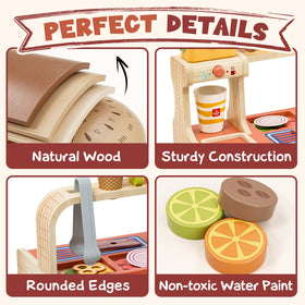 Lehoo Castle smooth edges ensure safe handling during pretend kitchen moments