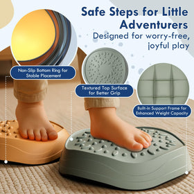 Lehoo Castle stepping stones textured surface for better traction during play.
