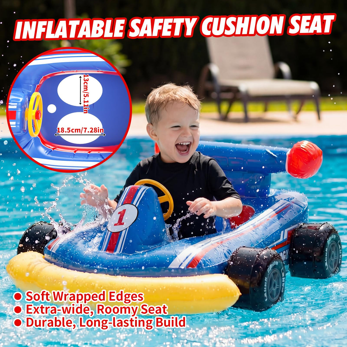 Lehoo Castle thickened PVC construction adds durability against rough pool days