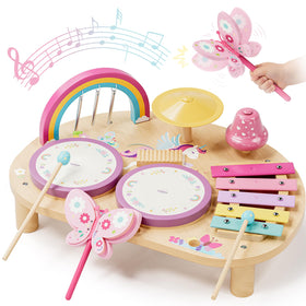 Lehoo Castle Toddler Drum Set with unicorn xylophone sparks playful rhythm exploration