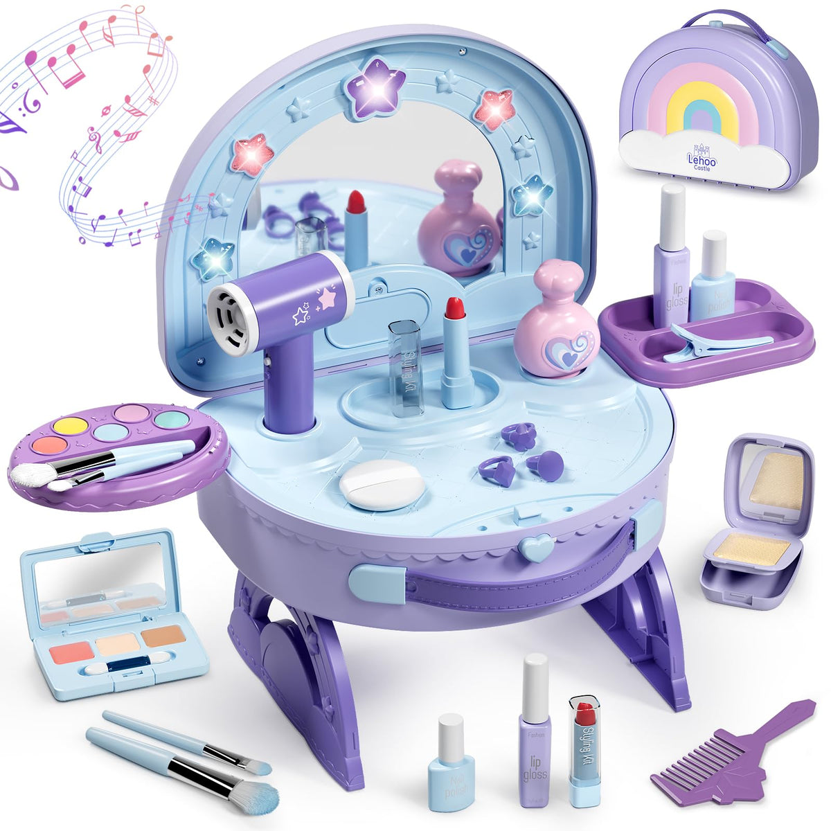 Lehoo Castle toddler vanity mirror for imaginative play and fine motor skill practice.