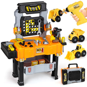 Lehoo Castle tool bench with drill for hands-on learning and pretend play