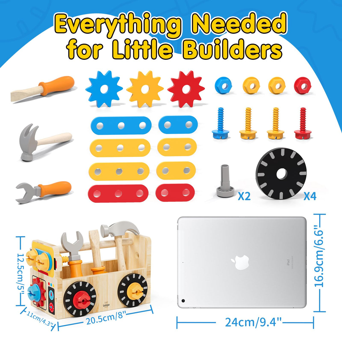 Lehoo Castle toolset wheels ready for rolling, imaginative construction