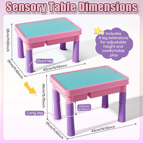 Lehoo Castle Unicorn Sensory Table adjustable legs adapts to growing kids
