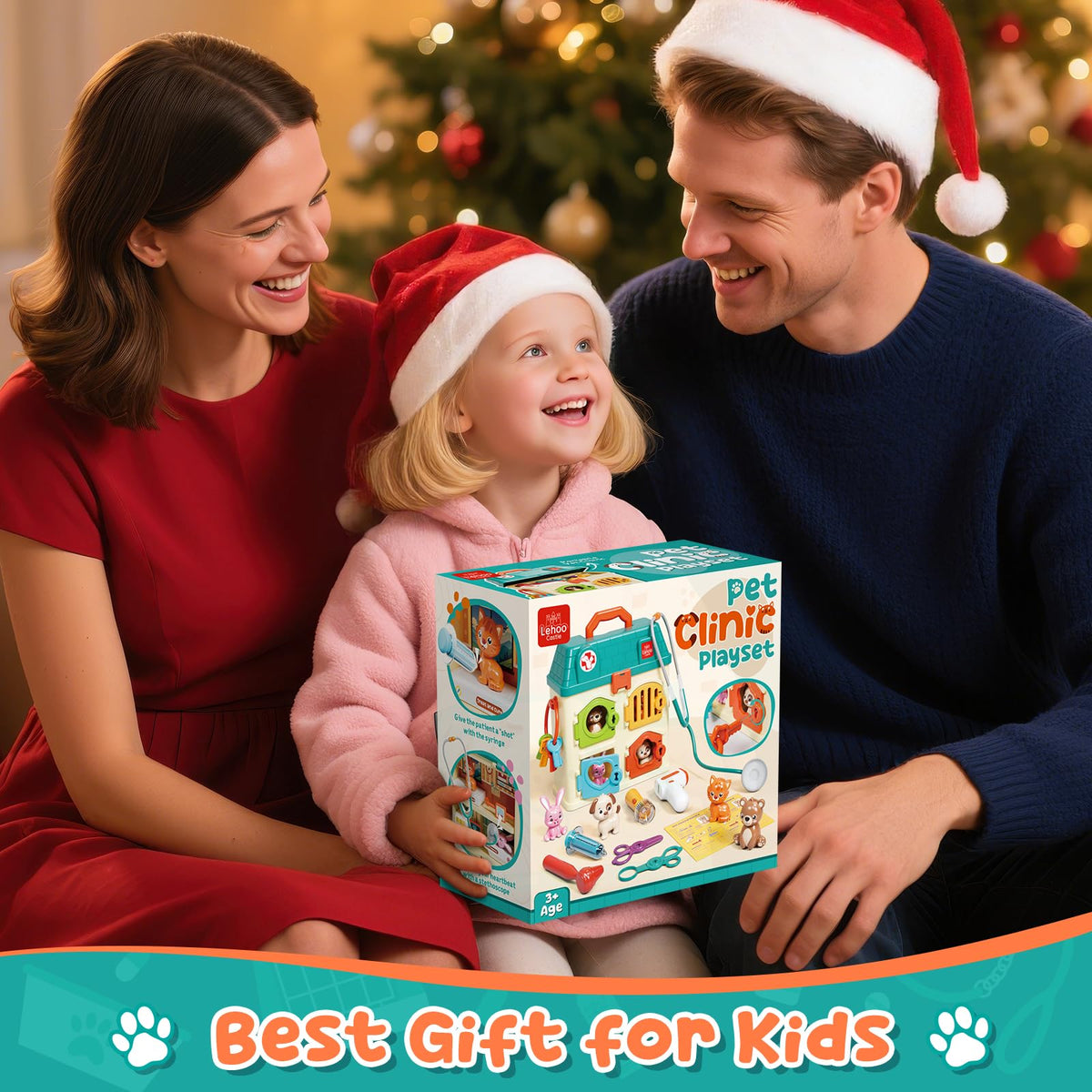 Lehoo Castle Vet Playset patient rooms spark role-play scenarios.