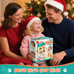 Lehoo Castle Vet Playset patient rooms spark role-play scenarios.