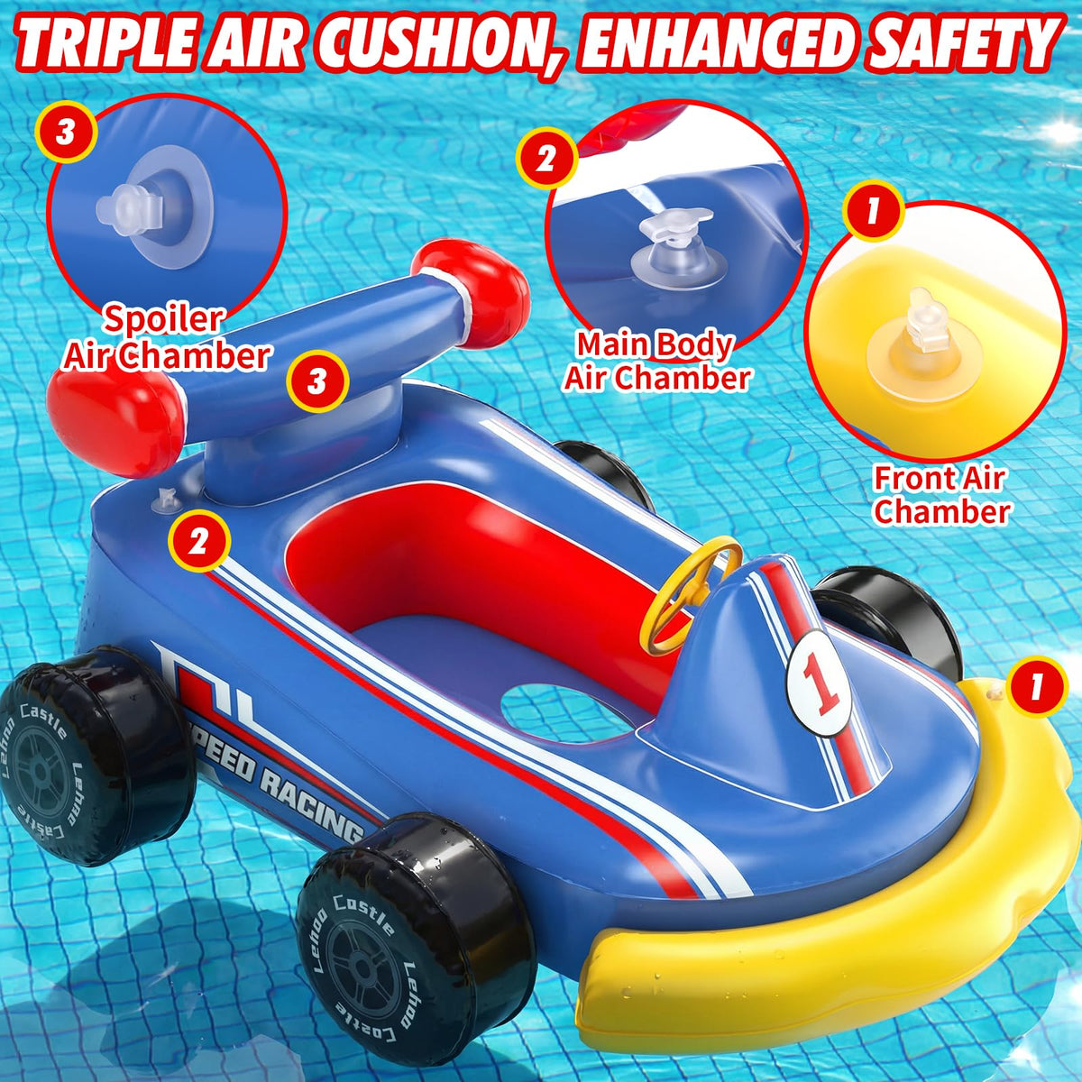 Lehoo Castle vibrant decals help kids spot the float across the water