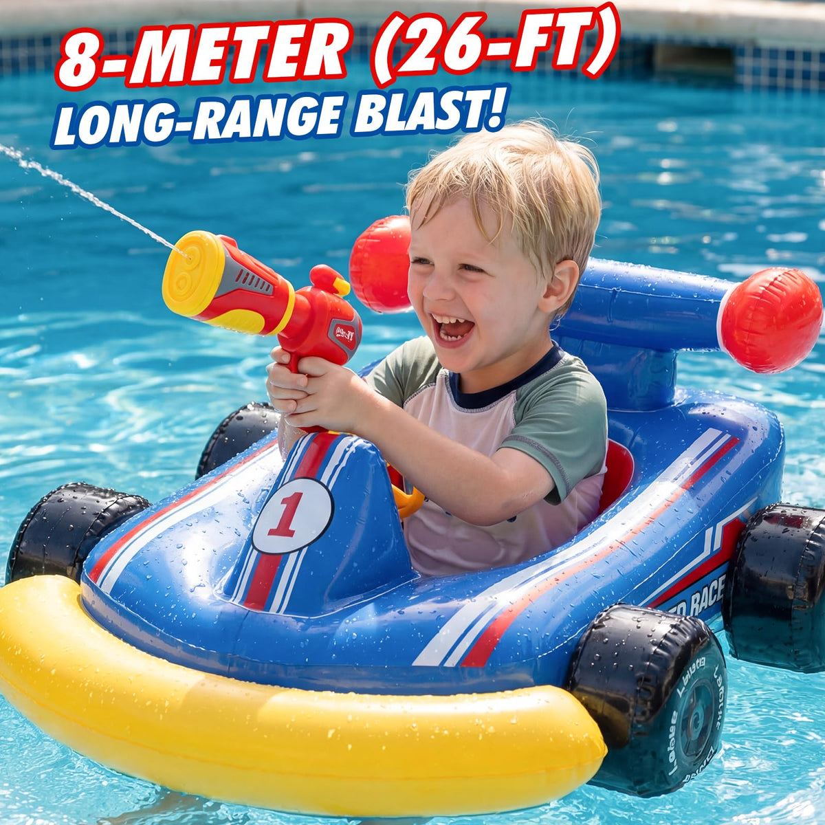 Lehoo Castle water gun pool float delivering nonstop play with long-range firing