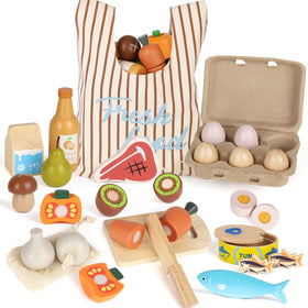 Lehoo Castle wooden play food kiwi—safe pretend snacks for budding chefs.