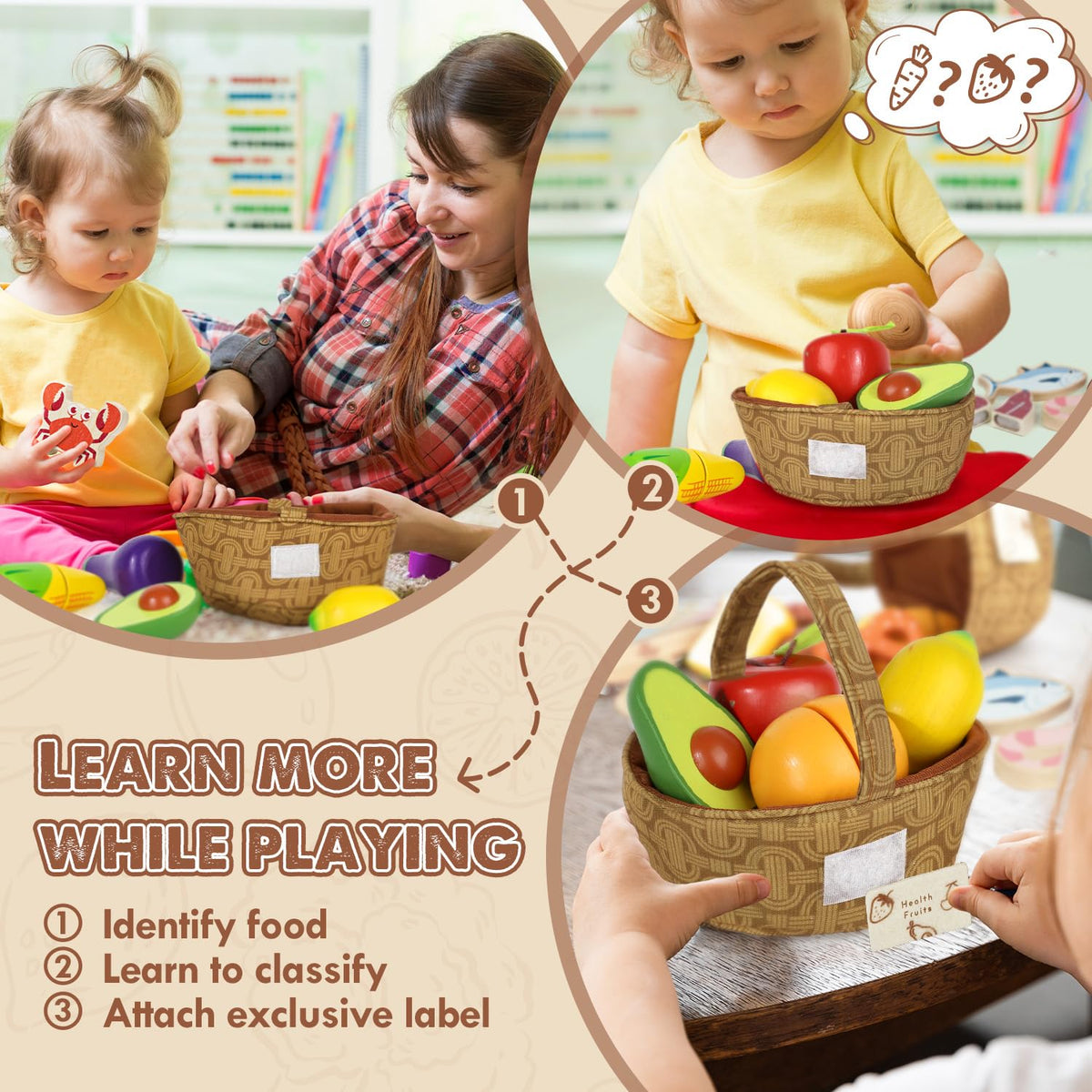 Lehoo Castle mushrooms play food enhances sorting and role-play scenarios.