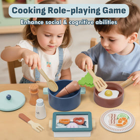 Lehoo Castle wooden play kitchen baking dish offers realistic baking play experiences.