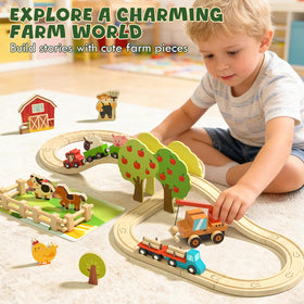Lehoo Castle train cars carry cows, pigs, sheep and ponies for engaging role-play.