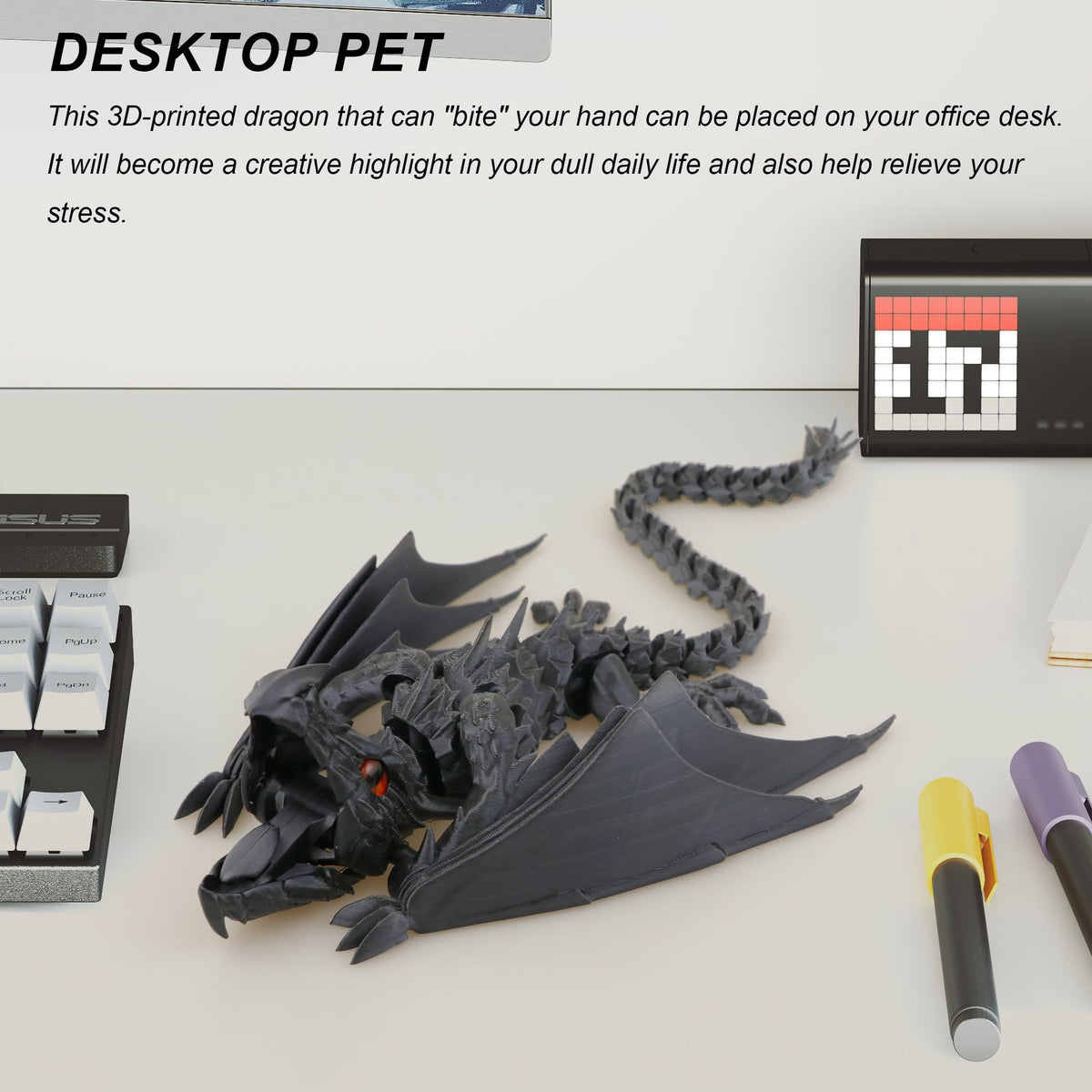 LehuoMaker dragon bookshelf display; tasteful accent for shelves.
