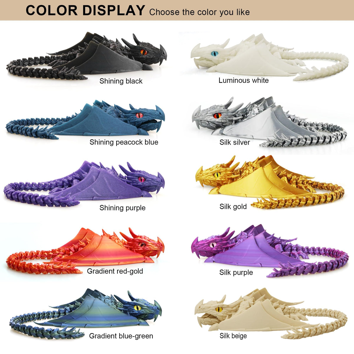 LehuoMaker dragon eyes handcrafted; lifelike gaze enhances display presence.