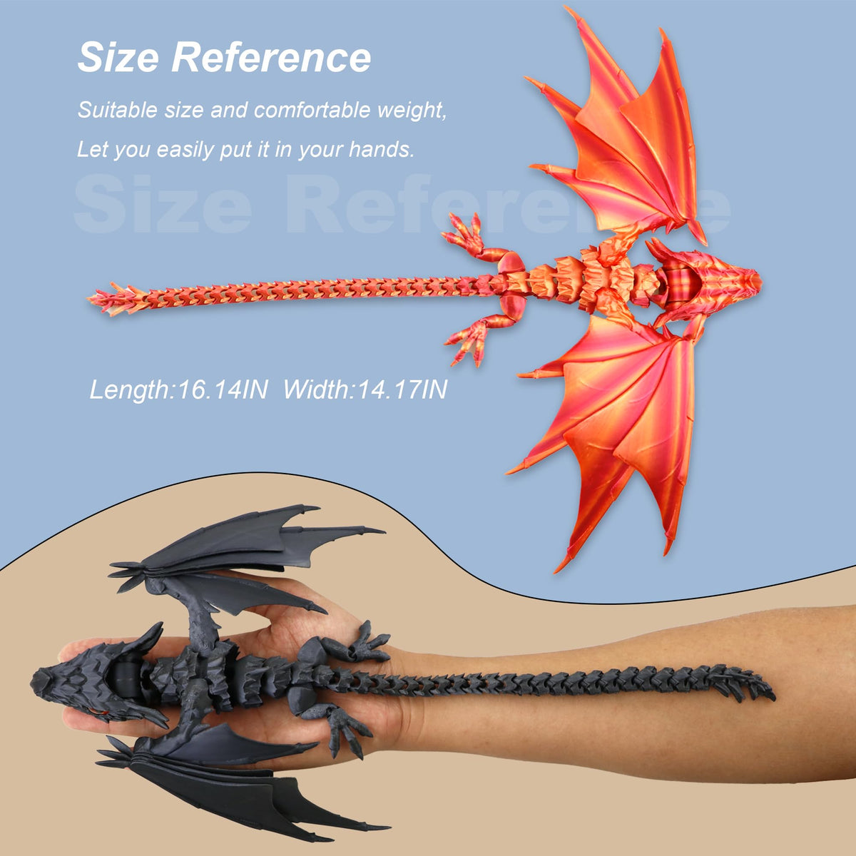 LehuoMaker dragon flexible jaw; pose-ready for dramatic displays.