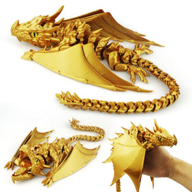 LehuoMaker silk gold dragon with wings; versatile desk decor to spark inspiration.
