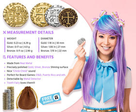 Leib Games gold-silver-bronze coins closeup highlighting shiny surface and collectible appeal