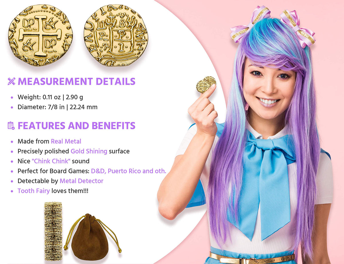 Leib Games pirate coins with metal pouch for easy treasure collection