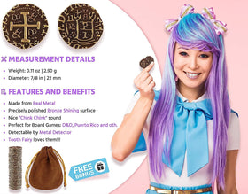 Leib Games bronze pirate coins with a coin pouch for authentic cosplay accessories.