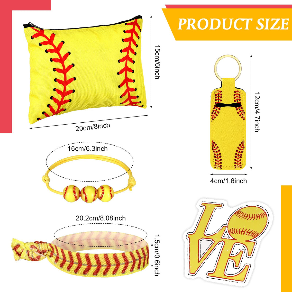 LEIFIDE softball hair ties 12 pcs soft elastic for all ages