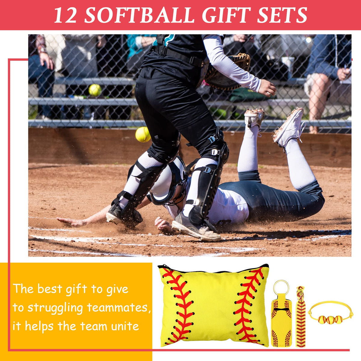 LEIFIDE softball keychains 12 pcs durable keepsakes for teammates