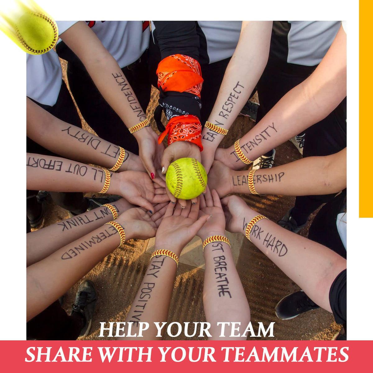 LEIFIDE softball wristbands 12 pcs adjustable for comfort