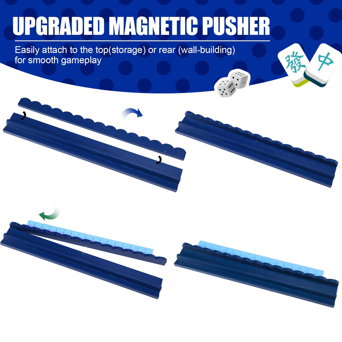 Leinuosen magnetic pushers attached to racks speed up tile management