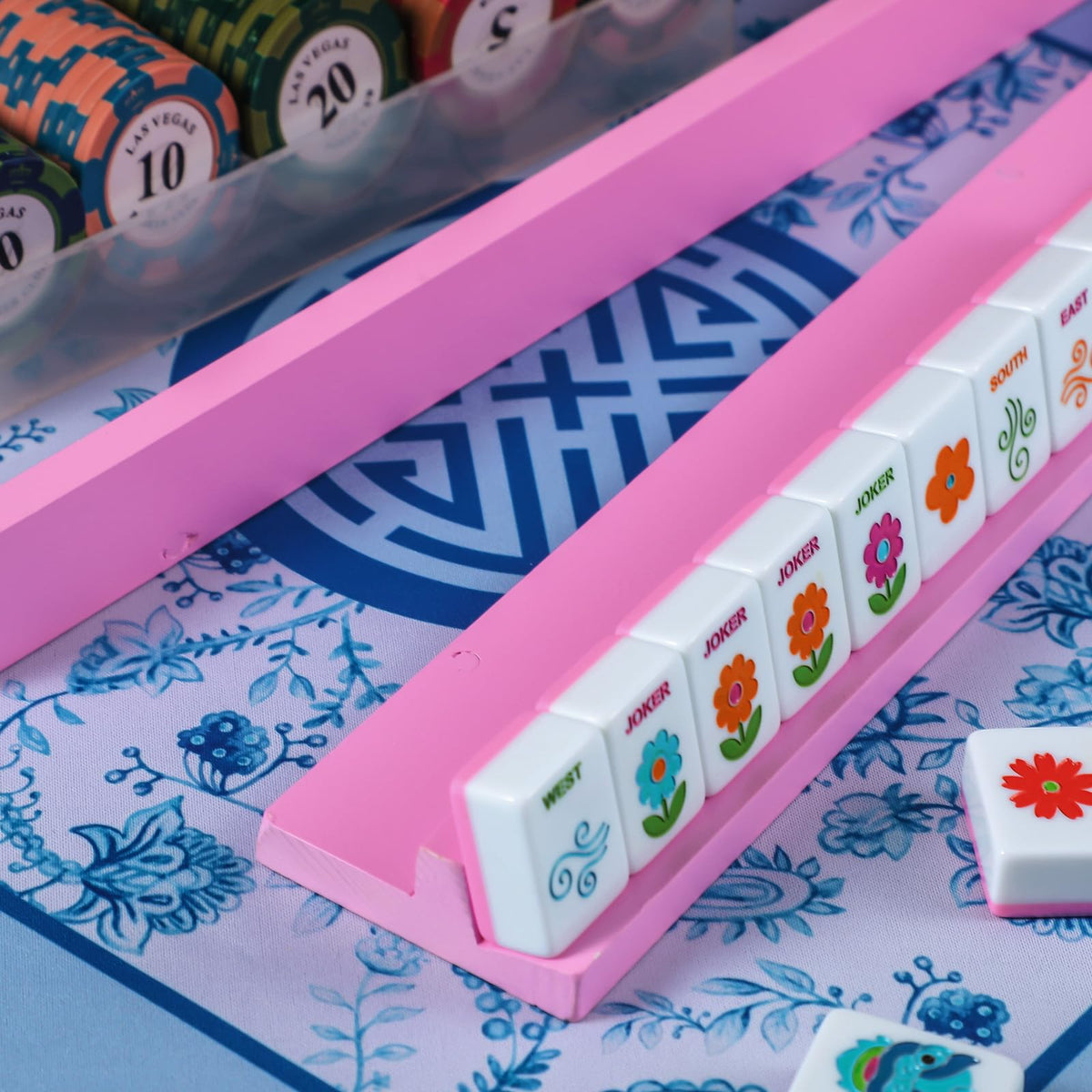Leinuosen wooden tile holders help keep sets neat and ready for any game