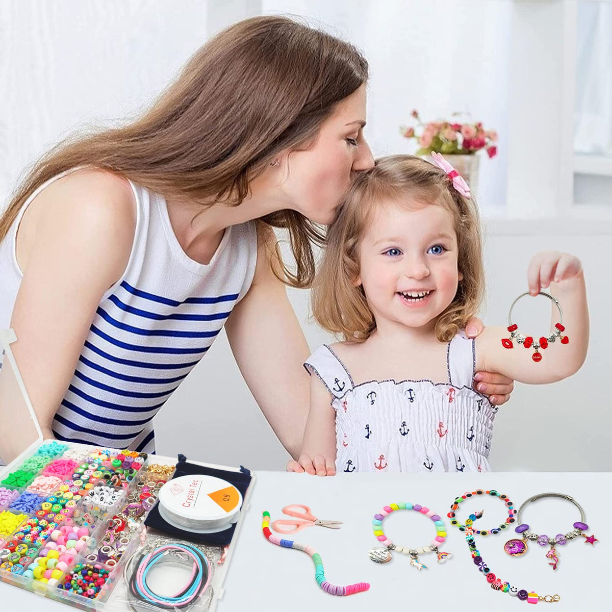 Leitait 3000-piece bead set with color variety for DIY bracelets.