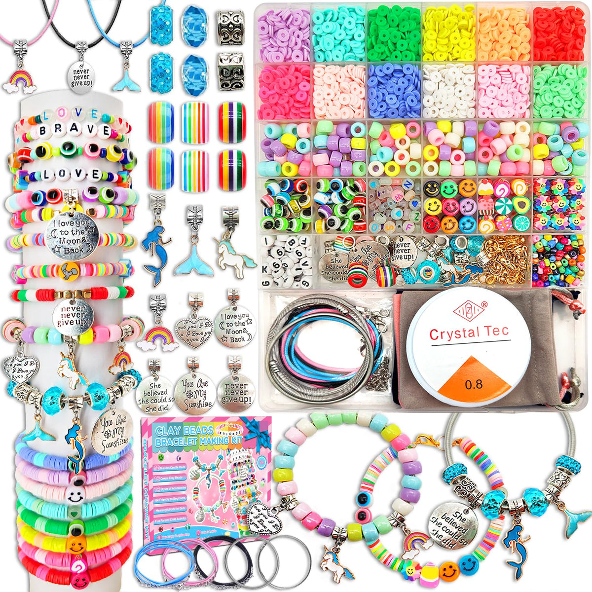 Leitait bracelet making kit with unicorn charm beads sparks creativity for kids