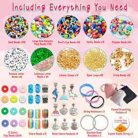 Leitait bracelet making kit with pony beads and charms offers versatile DIY options