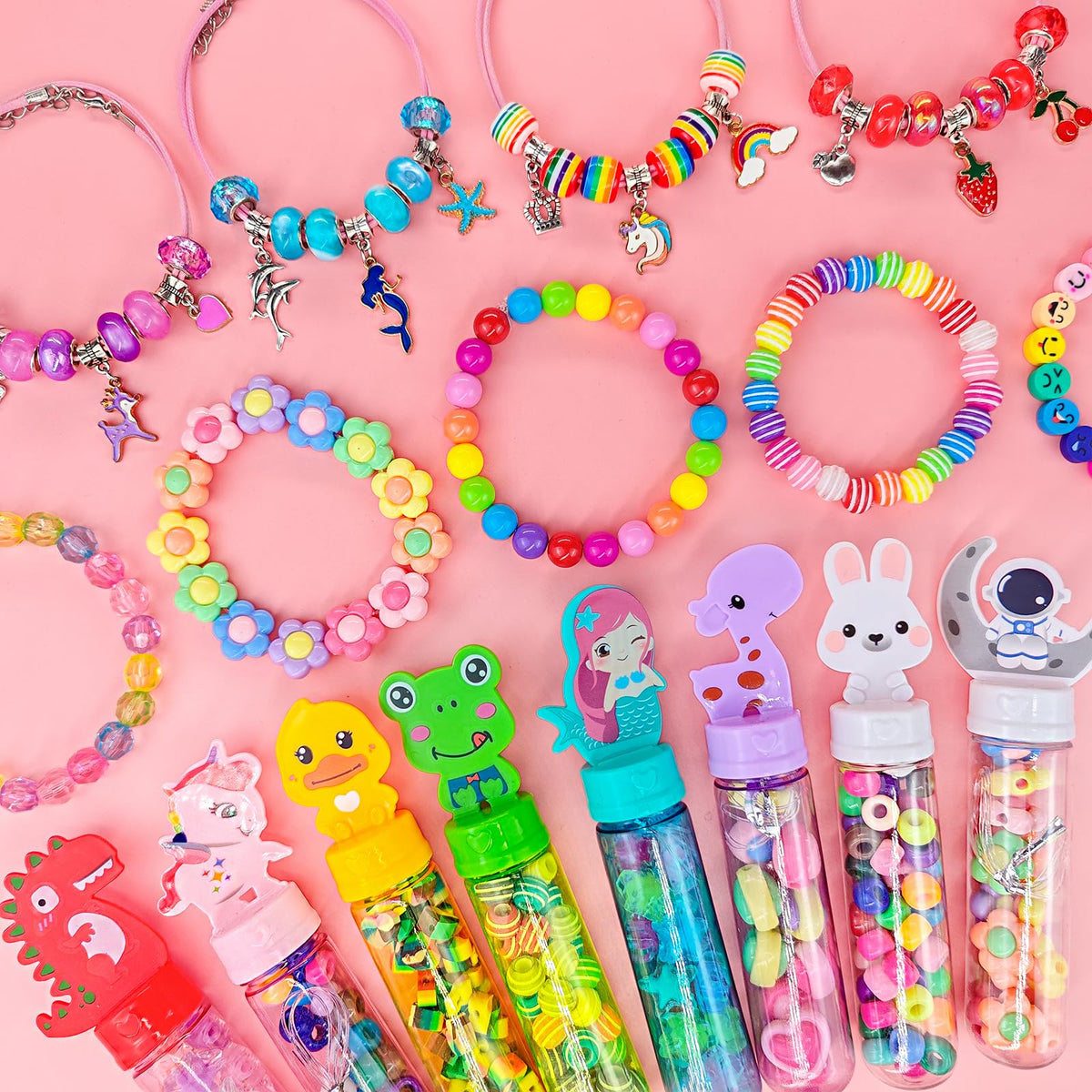 leitait cartoon-pattern beads and wands for fun, easy jewelry making