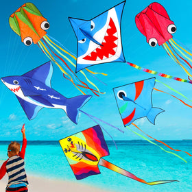 Leitee 6-pack large kite butterfly design for easy beach flights.