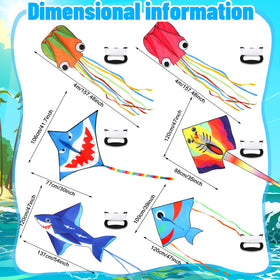Leitee 6-pack large kite dragonfly design for outdoor play.